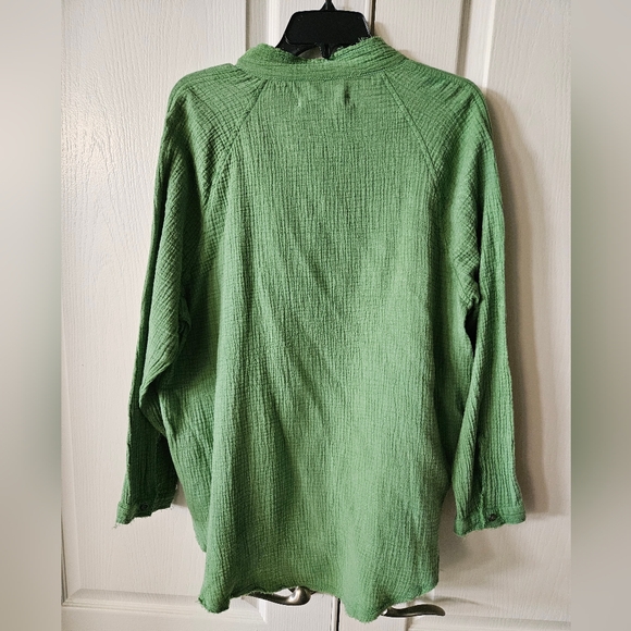 NWT we the free summer daydream buttondown cool moss xs - Picture 2 of 6